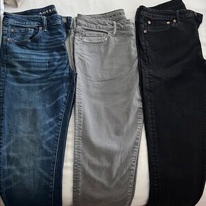 Mens Jeans Set - Blue, Gray, and Black